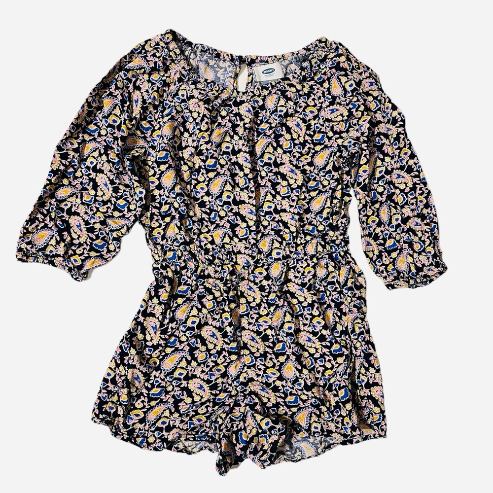 Old Navy M(8) shorts romper boho paisley